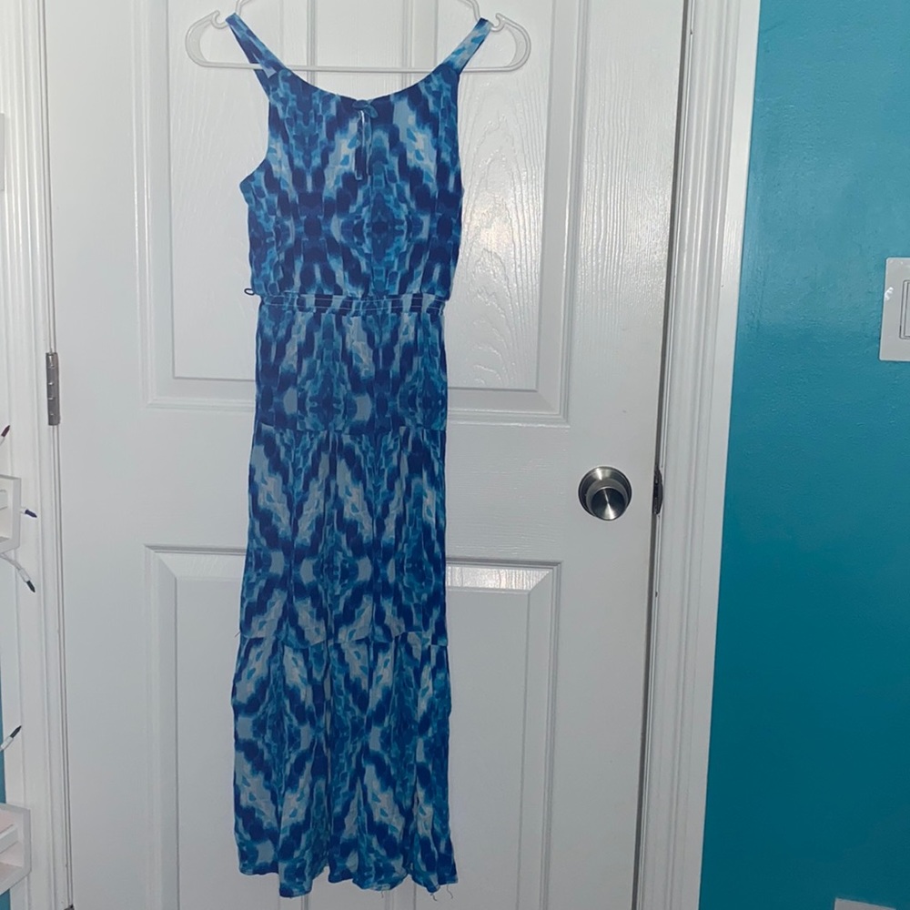 IZ Byer Girl tie dye blue dress made in Guatemala